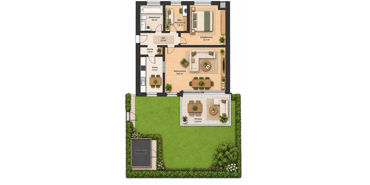 Erdgeschoßwohnung Erlangen Am Anger - 2.5 Zimmer, 68 m&sup2;, 449.000&euro; | Angebot:27604311