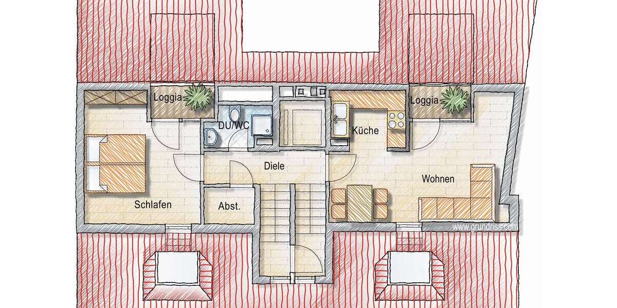 Etagenwohnung Nürnberg - 2 Zimmer, 58 m&sup2;, 249.000&euro; | Angebot:26931488
