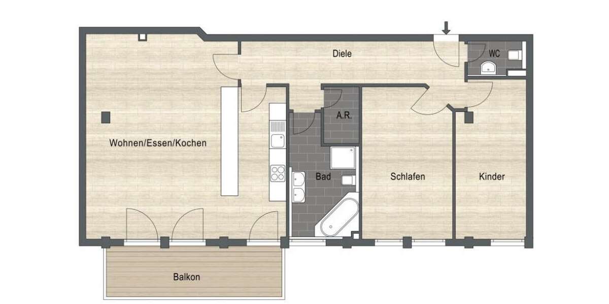 Etagenwohnung Nürnberg Rabus - 3 Zimmer, 104 m&sup2;, 375.000&euro; | Angebot:27252539