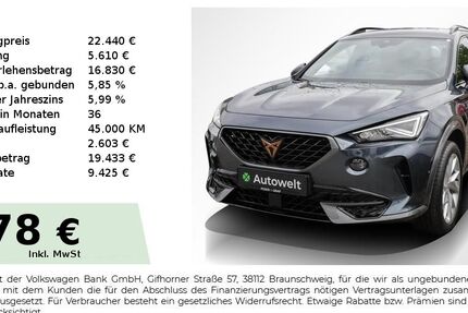 Cupra Formentor 62.450 km 21.940 &euro; Baiersdorf 91083
