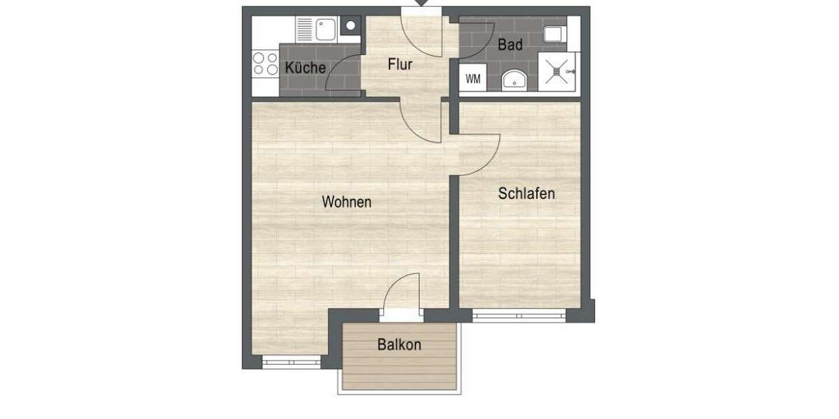 Etagenwohnung Fürth Südstadt - 2 Zimmer, 44 m&sup2;, 145.000&euro; | Angebot:27009047