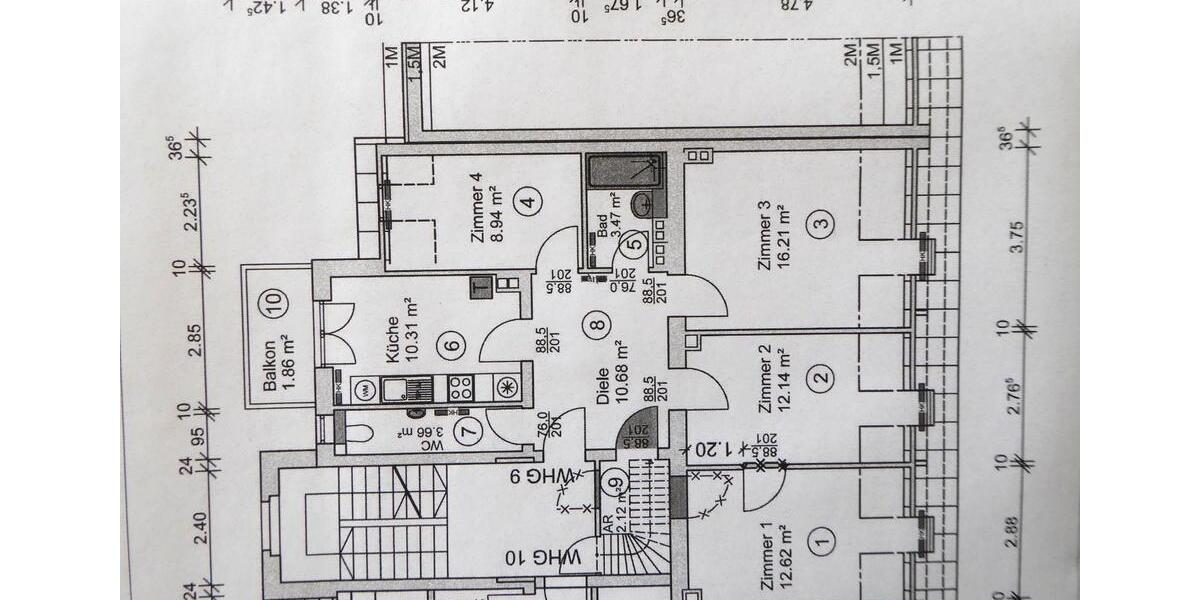 Dachgeschoßwohnung Nürnberg Herrnhütte - 4 Zimmer, 82 m&sup2;, 1.000&euro; | Angebot:27570665