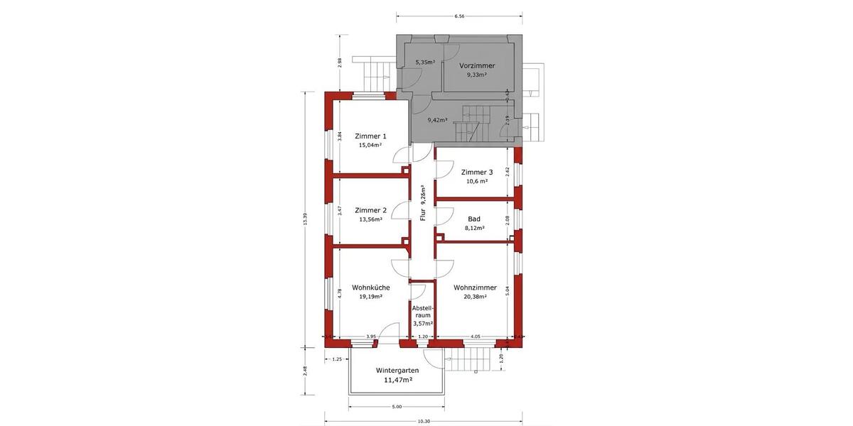 Etagenwohnung Mühlhausen - 5 Zimmer, 111 m&sup2;, 950&euro; | Angebot:27612384