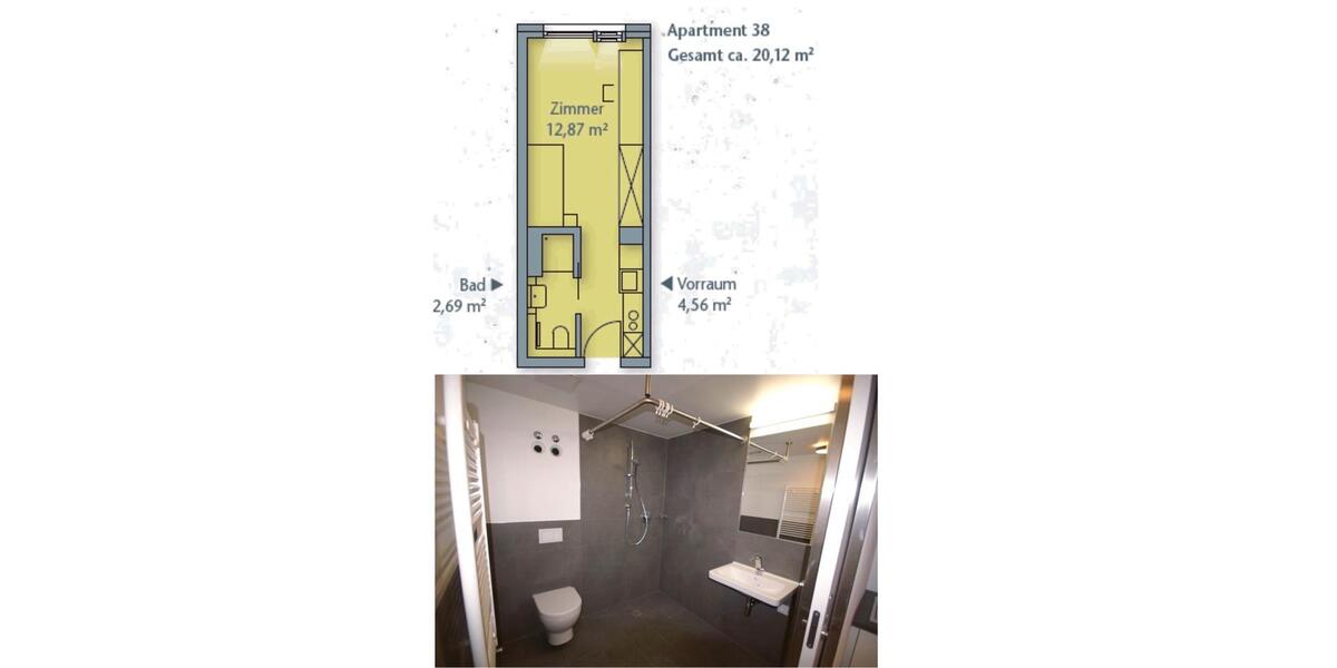 Etagenwohnung Erlangen Am Anger - 1 Zimmer, 20 m&sup2;, 531&euro; | Angebot:27537341